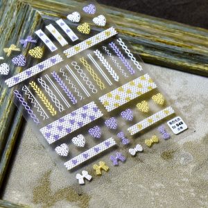 紫色毛衣立體美甲貼紙